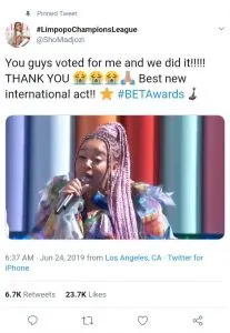 Sho mdjozi tweet